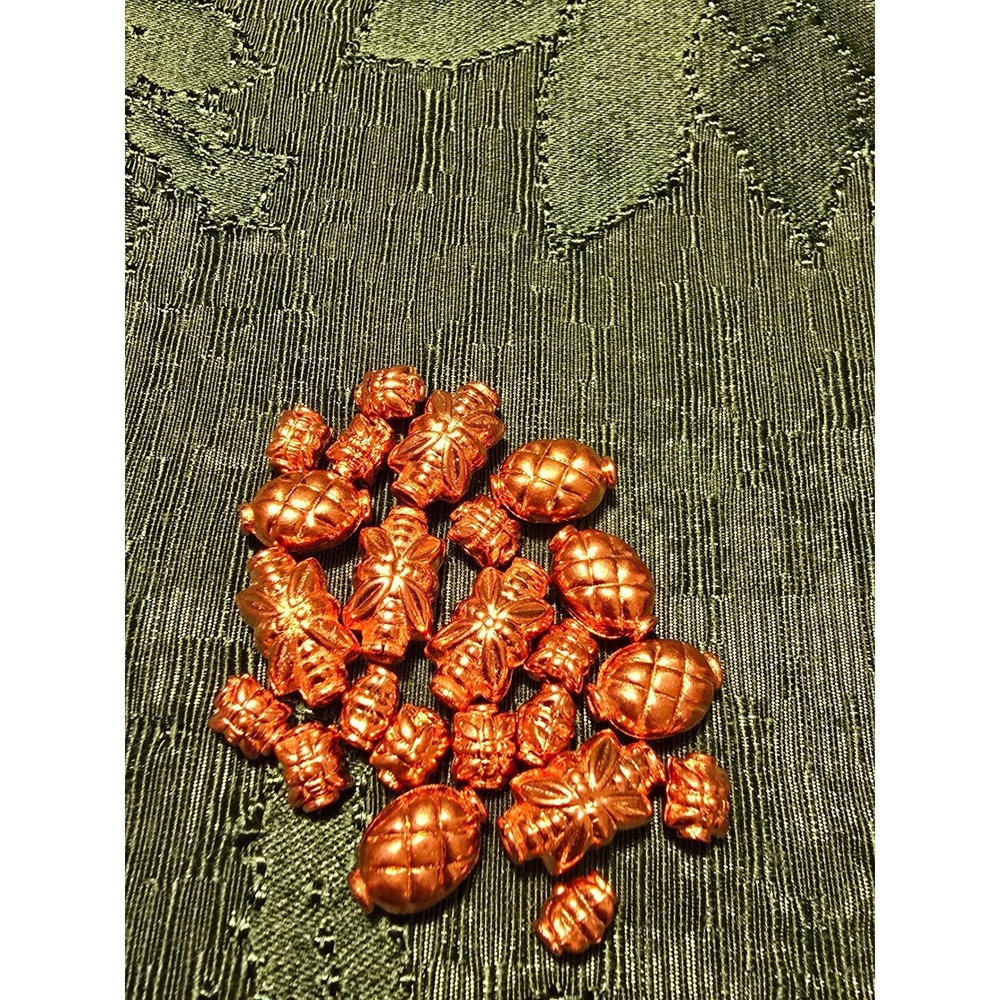 Vintage Copper Beads Assorted Shapes Lot Craft Jewelry Making sku#104